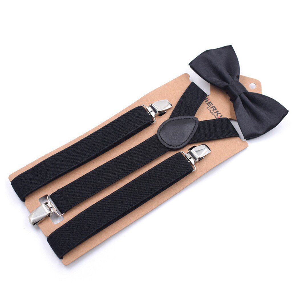 Hemd Hosenträger Jeans Hosenträger Hosen Für Männer Mit Bowtie einstellen Jungen Frauen Jungen Mädchen Erwachsene Einstellbare Elastische Fliege Bowtie setzt