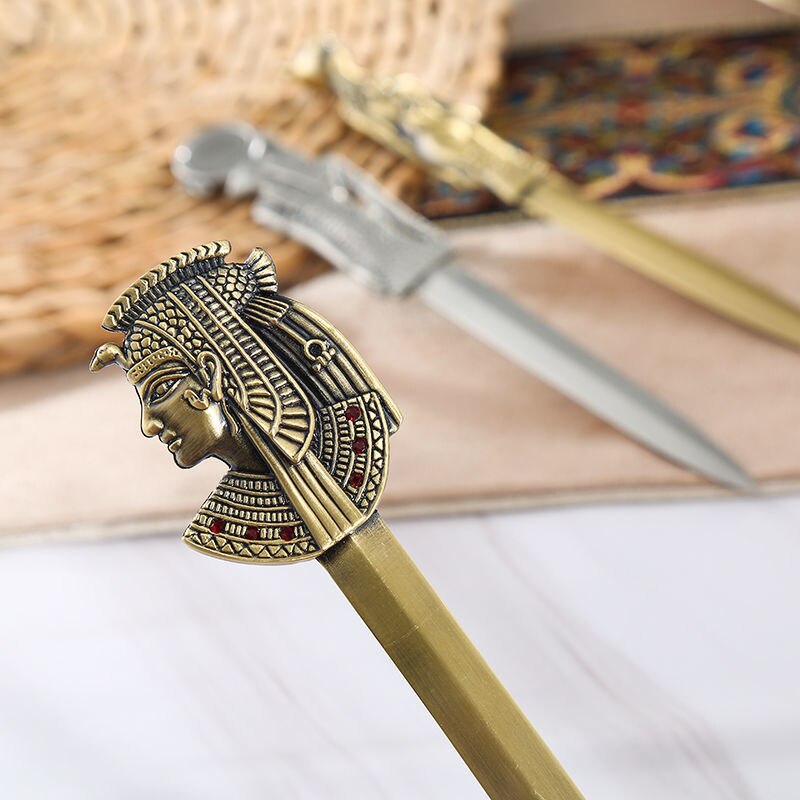 Creativo retrò piramide egizia faraone coltello antico bronzo in lega di zinco tagliacarte coltello di carta busta apri posta coltello