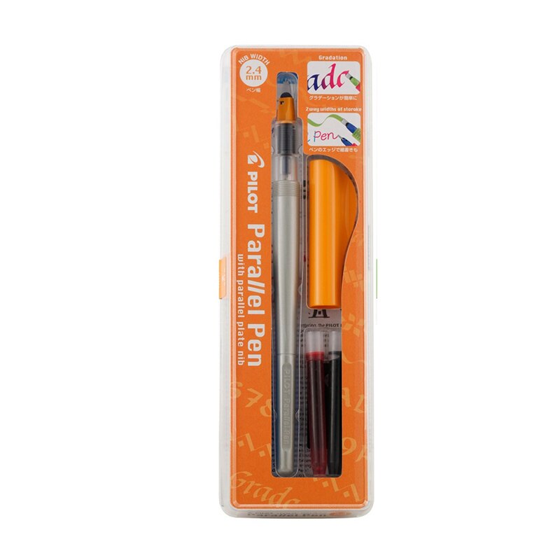 Japan pilot  fp3- ss parallel pen 1.5 2.4 3.8 6.0 blæk kunst pen mund pen engelsk kalligrafi pen 12 farve blækpatroner: 2.4mm orange