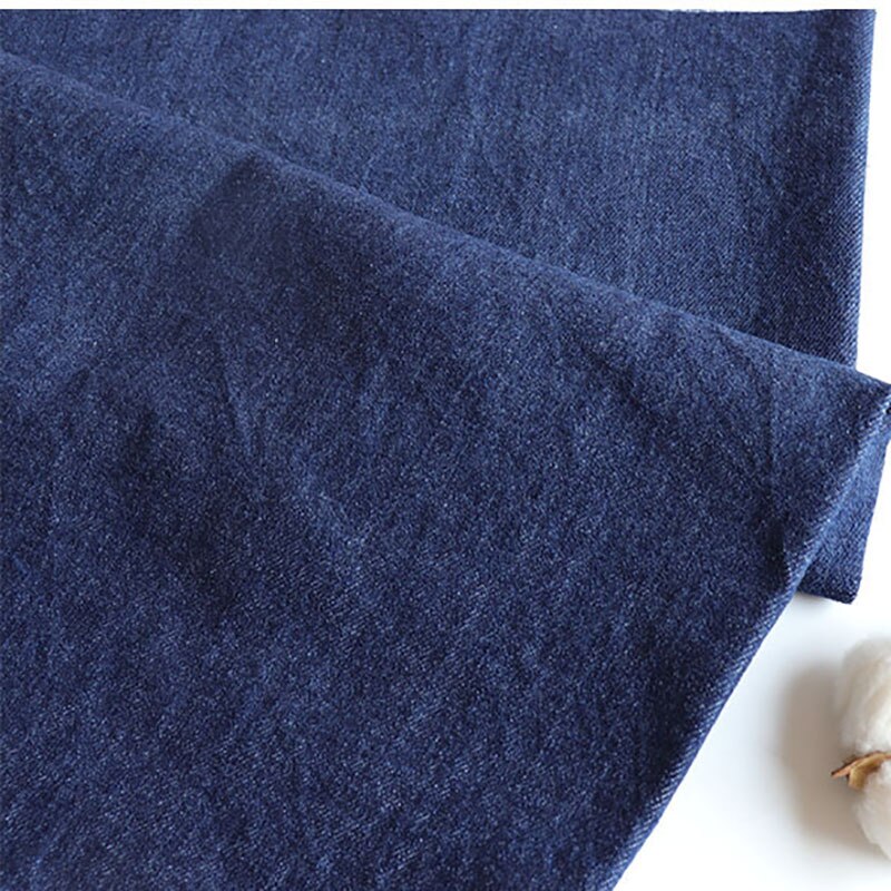 Solid Jeans Fabric Thick 12oz Denim Fabric After Washed Cotton 7X7 Twill Fabrics Cloth By The Half Meter Tissu Tela 50X165cm
