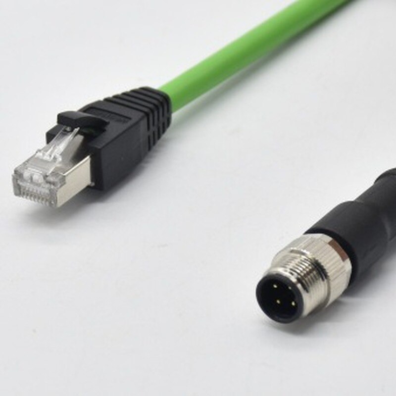 M12 4 Pin D Code To RJ45 Connector Male and Female Wire Connector Profinet Ether Cat Ethernet Line for Router Switch Servo Motor