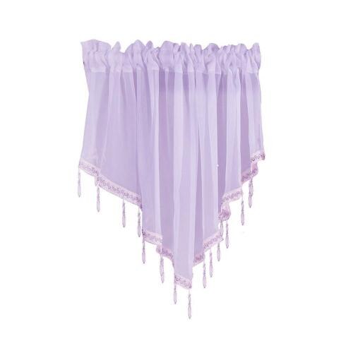 Rideau court de cuisine en forme de Triangle, couleur unie, cantonnière de fenêtre, décoration de la maison: Light Purple