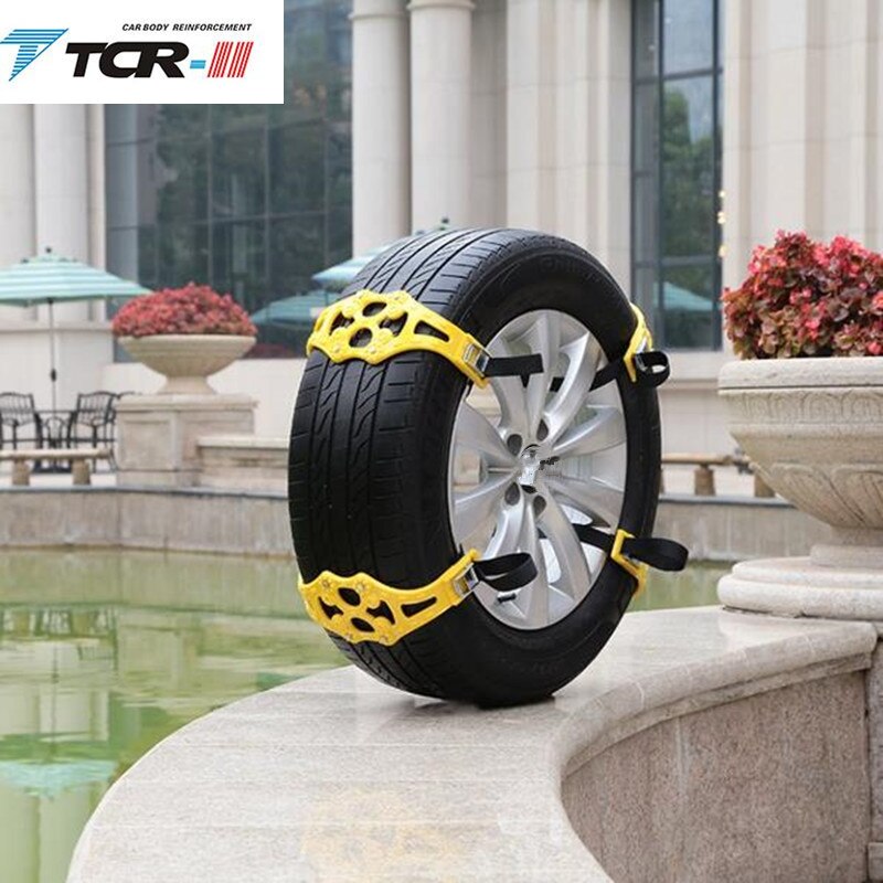 Cadenas de nieve de plástico para neumáticos, cadenas de nieve para ruedas de coche, cadena de protección para neumáticos de invierno, seguridad vial para automóviles, 4 Uds.