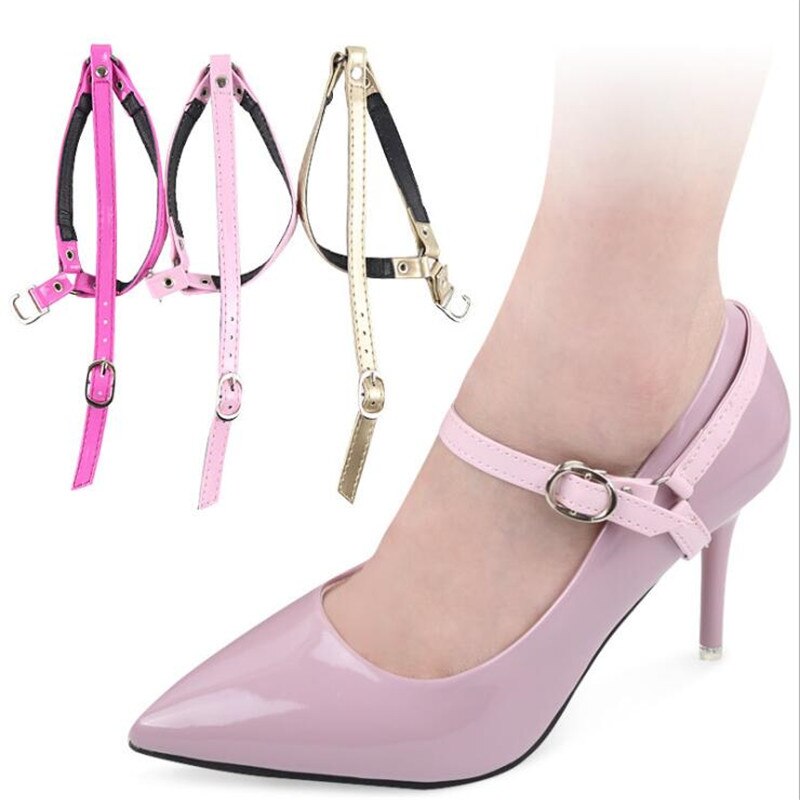 1 Paar Vrouwen Hoge Hakken Holding Losse Anti-Slip Bandjes Kant Schoenen Band Bundel Schoenveter Metalen Tip Schoen Accessoires