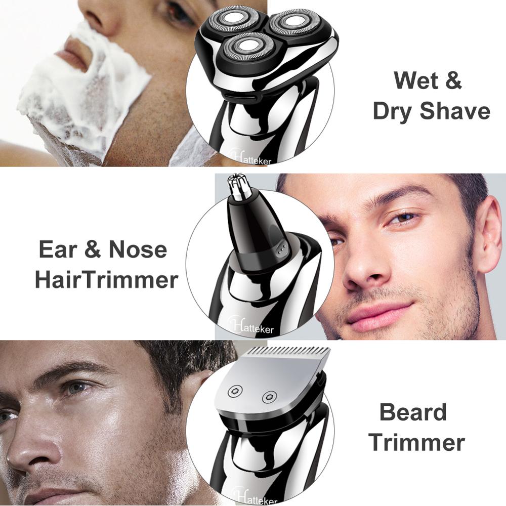 HATTEKER-rasoir électrique pour hommes, /nouveauté, rechargeable par usb, kit de toilettage pour la barbe