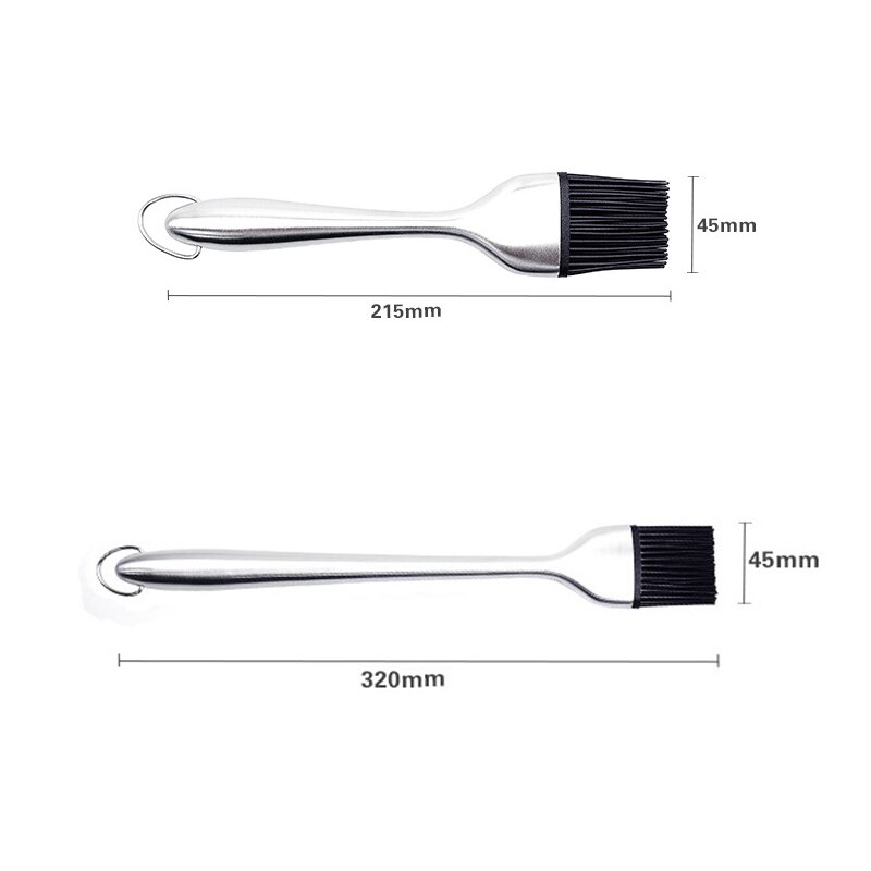 Flexible Heatproof Stainless Steel Pastry Brush with Silicone Brush Head Resistant BPA Free for Grill Barbeque Kitchen Baking
