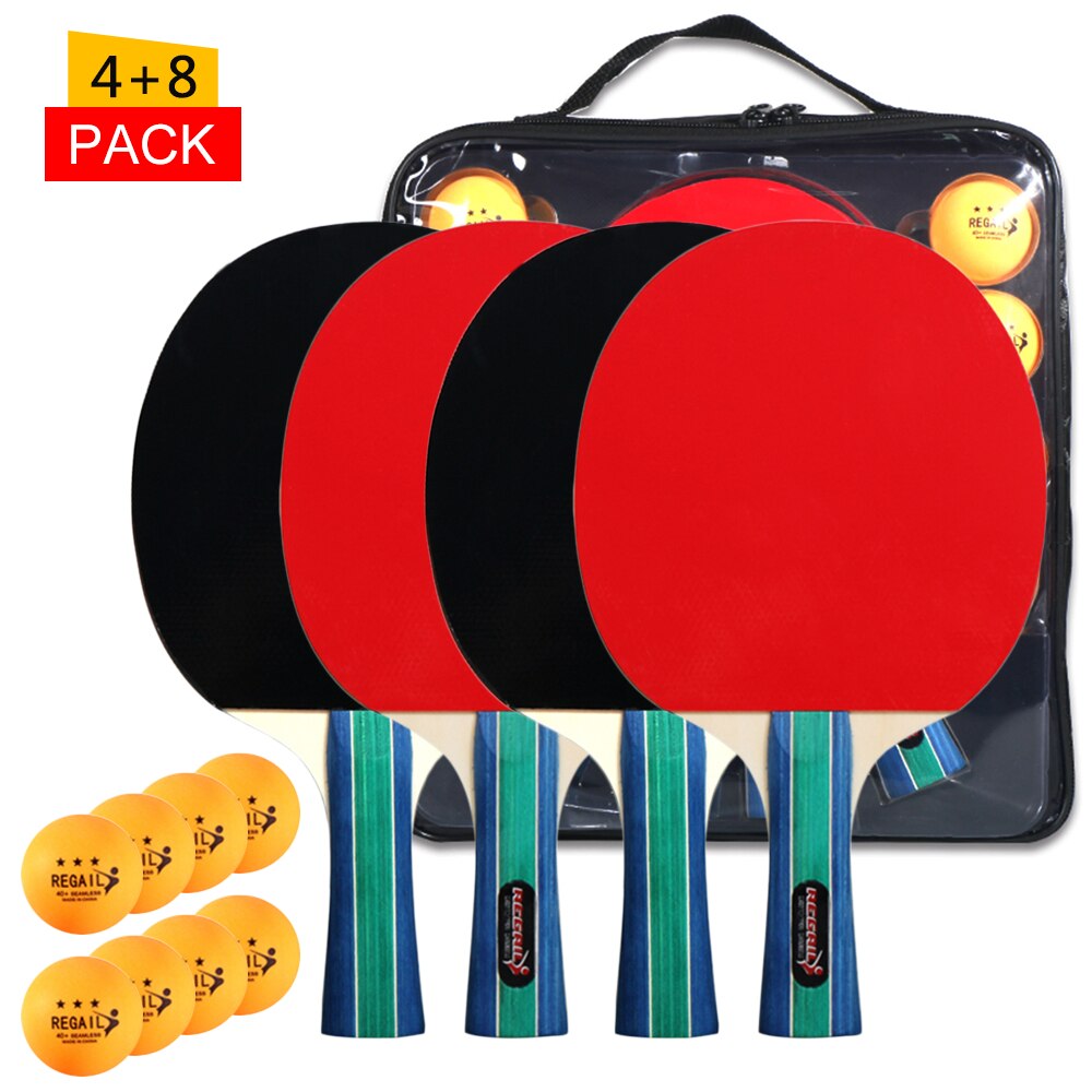 Tafeltennisbal en batset pingpongbatjes tafeltennisbatjes met 8 stuks driesterrenballen pingpongbatjes
