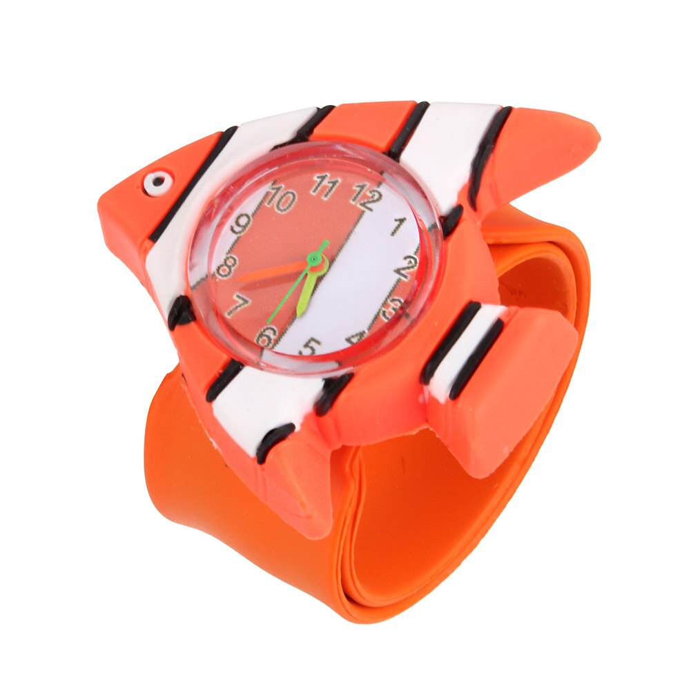 Søde dyr tegneserie silikone band armbånd armbåndsur til babyer børn aic 88: Orange