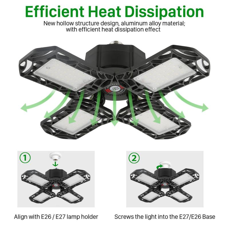 Professionelle 360 Grad Verformbaren LED Garage Licht Lampe Garage Werkstatt Licht Innen Decke Befestigung Lichter Einkaufen Werkstatt Lampe