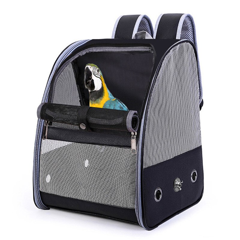 Breathable Bird Backpack Carrier Travel Cage Foldable Lightweight Outdoor Multi Purpose Mesh Bird Cage Pet Parakeet Parrot Bag