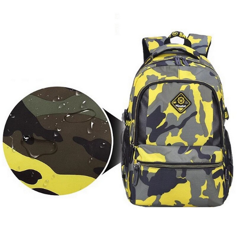 Casual camuflaje impermeable de Nylon mochilas de escuela para niñas niños Mochila de viaje de grado 1 - 6 Mochila