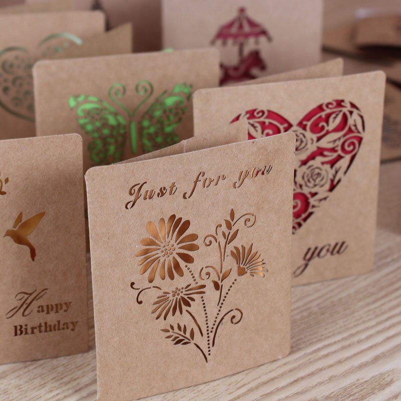 Small kraft greeting card birthday card festival card