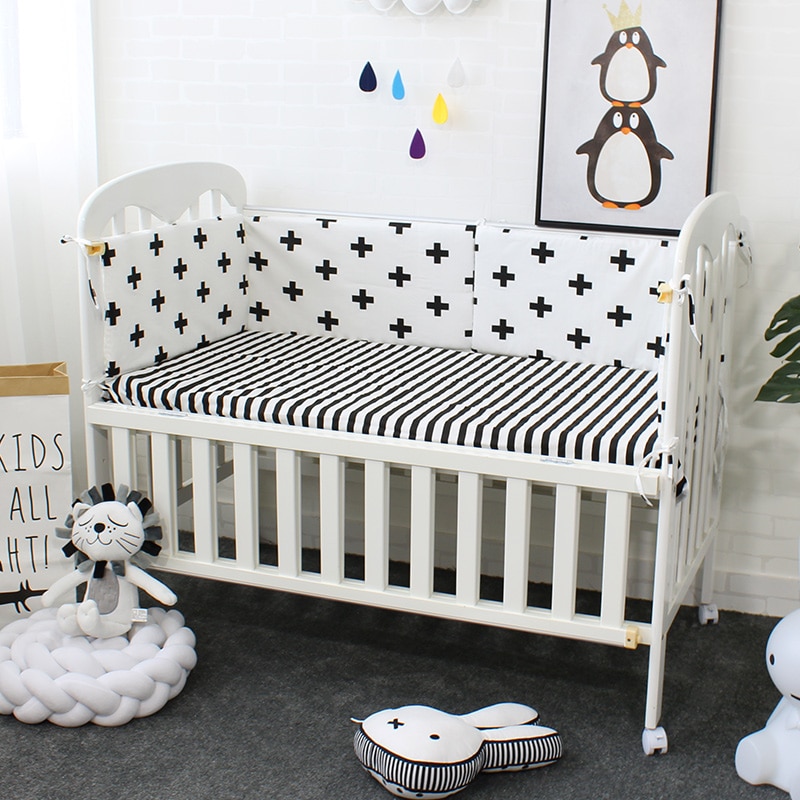 Baby Crib Bumper Zachte Ademend Katoen Bed Protector Voor Kids Croth Om De Cot Bedding Set Voor Kinderen 120 cm per Stuk