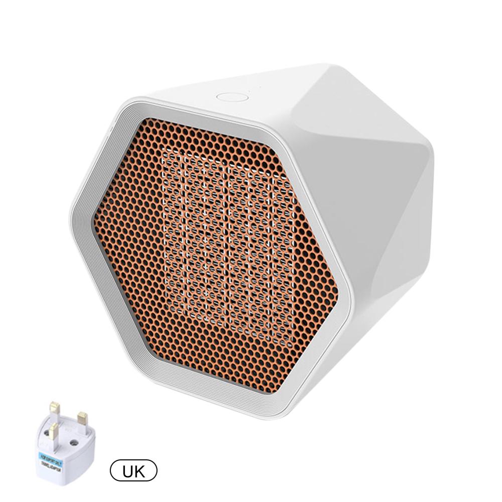 Fan Heater For Home 600w Mini Electric Heater Home Heating Electric Warm Air Fan Office Room Heaters Handy Air Heater Warmer Fa: UK Plug white