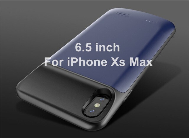 6000Mah Backup Battery Charger Case Voor Iphone Xr Draagbare Power Bank Cover Voor Iphone Xs Max Batterij Opladen Case: Blue For Xs Max