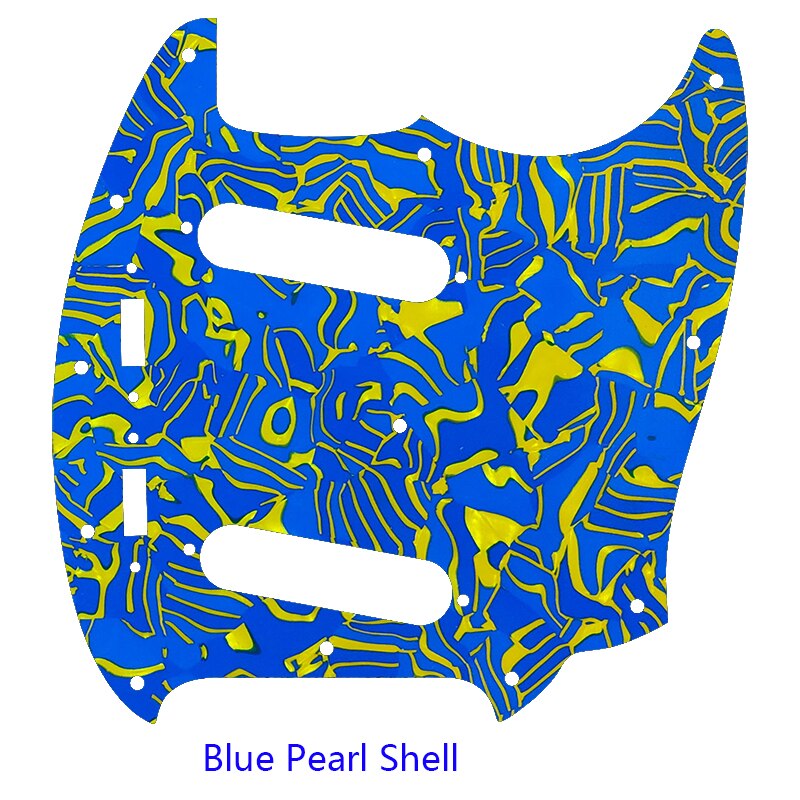 Pleroo Custom Gitaar Pickgaurd Scratch Plaat-Voor Ons Mustang Gitaar Slagplaat Scratch Plaat: Blue Pearl Shell