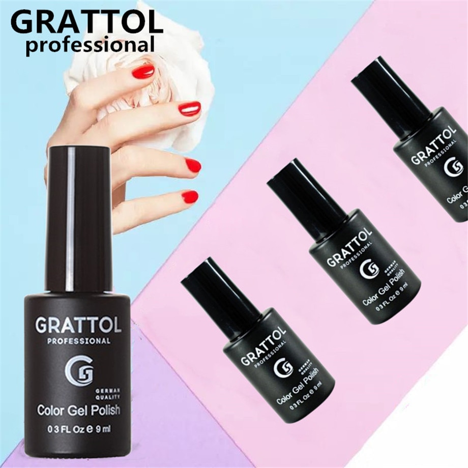 GRATTOL de 01 blanco Gel de uñas de brillo polaco lentejuelas barniz UV de Gel de uñas largo tapa duradera abrigo Gel LED UV Varnis