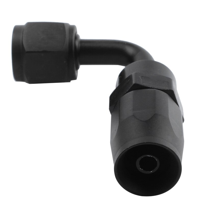 AN6 90Degree Swivel Hose End Black For Braided Nylon Fitting Size:AN6