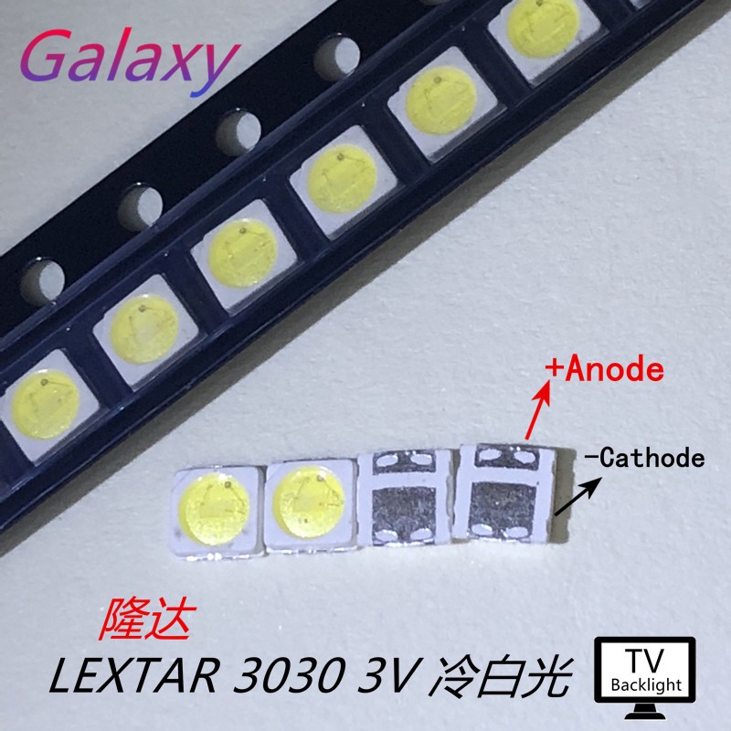 Lextar retroiluminación LED de alta potencia LED 1,5 W 3030 3V blanco 150-187LM PT30W45 V1 aplicación de TV 3030 smd led diodo LEXTAR 500 Uds