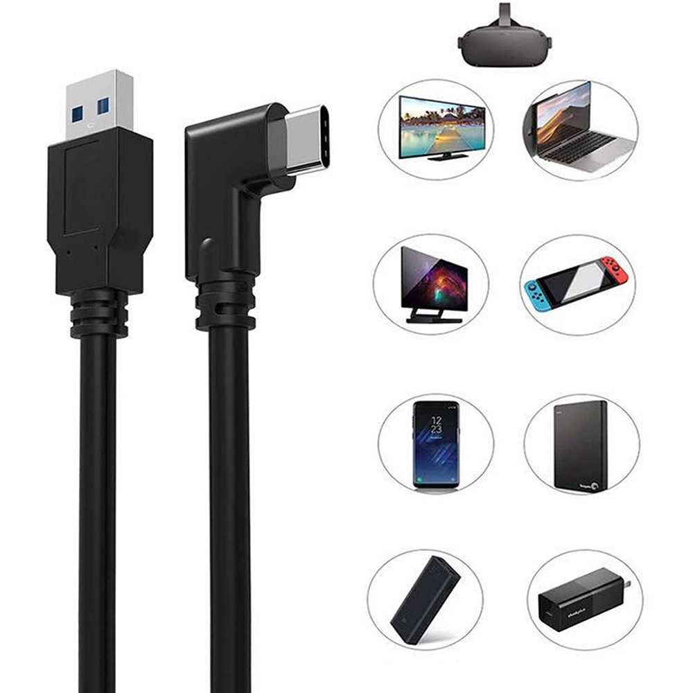 3M 5M USB-C Cable Oculus Quest 2 Link Cable USB3.2 Compatability 90 Degree Angle Type-c 3.2Gen1 Speed Data Transfer Fast Charge