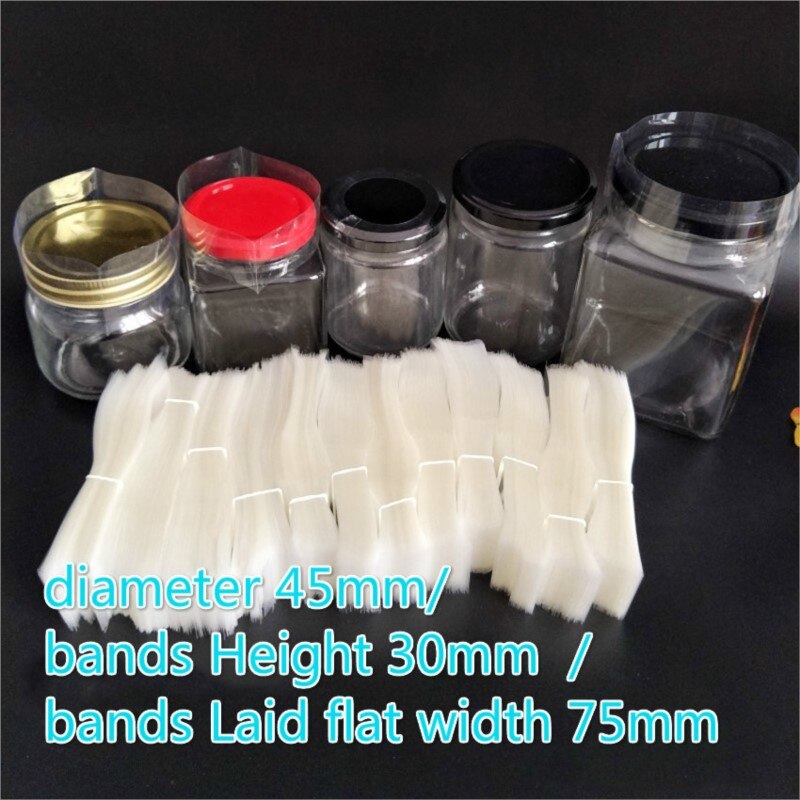 400pcs Pvc Transparant Heat Shrink Bands Water Proof Sealing Film Diameter 45mm Bands Height 30mm Bands Laid Flat Width 75mm