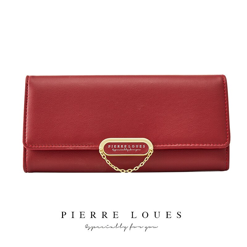 Frauen Brieftasche Einfache frauen Kupplung in Mikrofaser Leder Koreanischen Lange Brieftasche brieftasche: Purplish rot