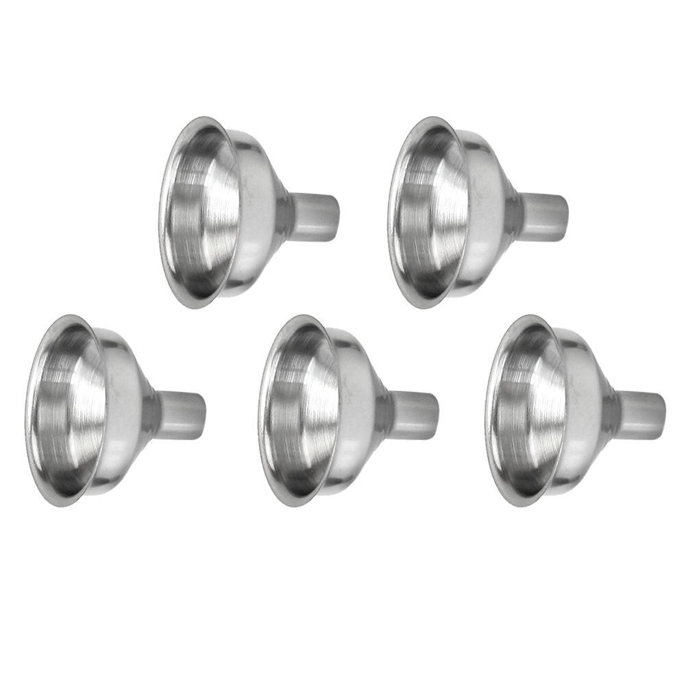 5pcs Mini Stainless Steel Small Mouth Funnels for Filling Hip Flask Narrow-Mouth Bottles Bar Wine Flask Funnel