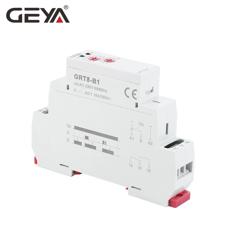 GEYA GRT8-B Delay OFF Timer Relay Electronic Type 16A AC230V OR AC/DC12-240V
