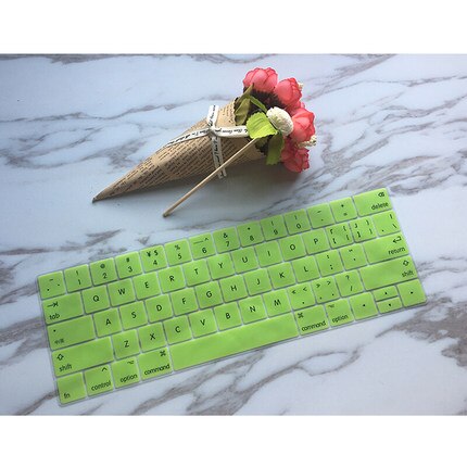 Us Engels Keyboard Case Voor Macbook Pro 13 A1706 Pro 15 A1707 Met Touch Bar Toetsenbord Cover Siliconen protector: Green