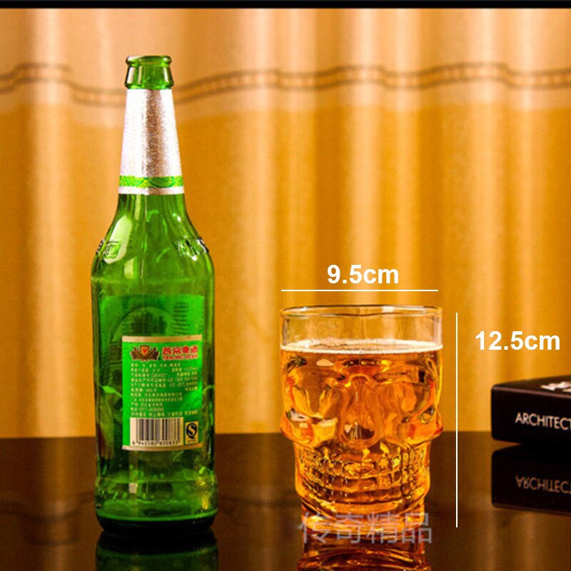 Skull ølglass krus 500ml pirat partner kopp krystallglass med håndtak drikke vin whisky vodka essensiell bar ktv