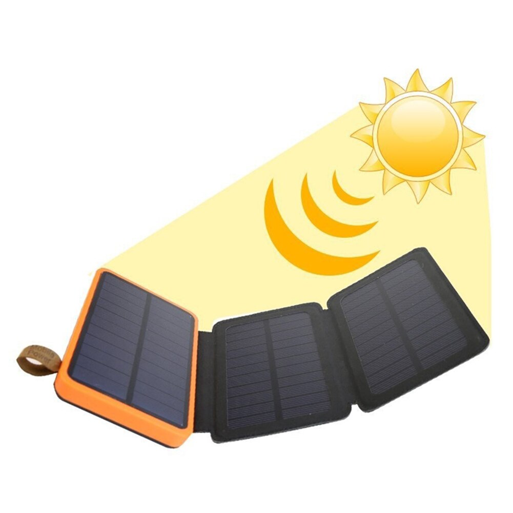 Folding Dual USB Charger Solar Power Bank LED Illumination 8000mAh Rechargeable External Battery solar charger солнечная батарея