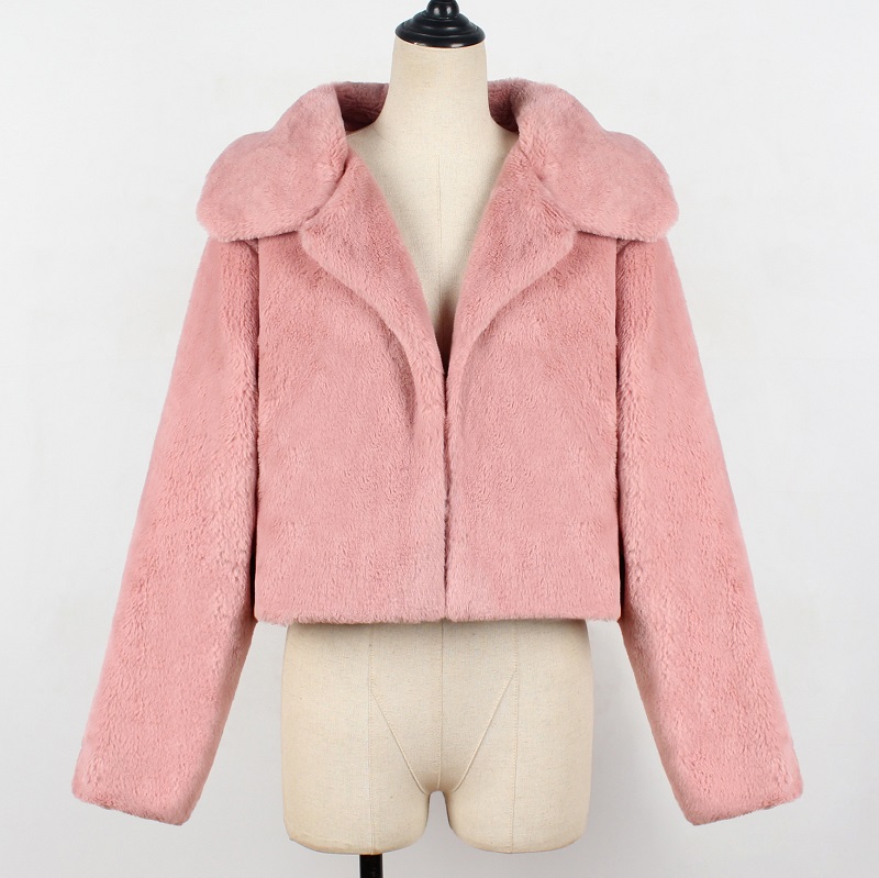 Winter Herfst Jas Mode Vrouwen Casual Korte Faux Bontjas Tops Jas Voor Vrouwen Jas Jassen Uitloper Vrouwelijke jas: Roze / XXL