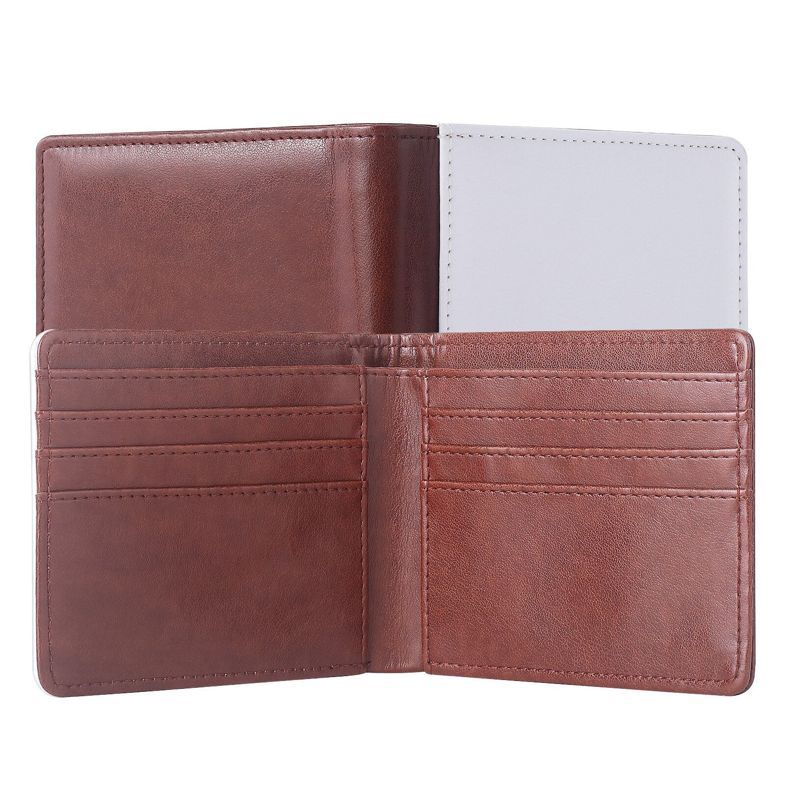 3PCS Bulk Sublimation Blanks Wallet for Men Women One Side Printable PU Wallet with Cards Slots Heat Press Products: Brown