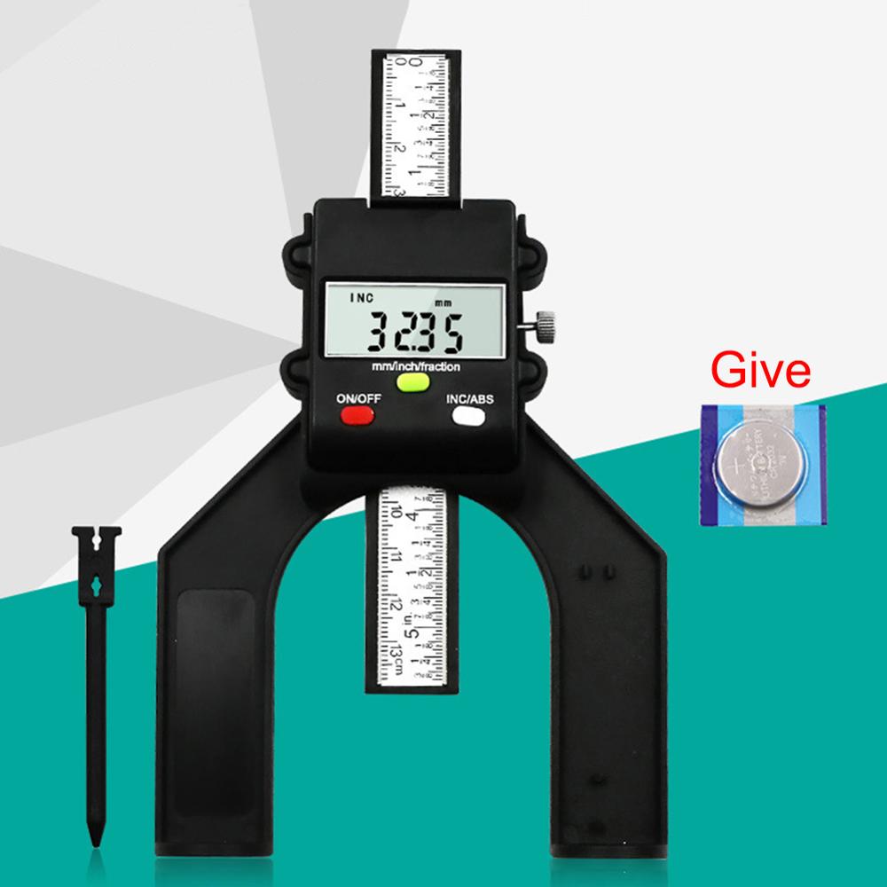 Digital Depth Gauge Digital Tread Depth Gauge LCD Magnetic Self Standing Aperture 80mm Hand Routers Button battery