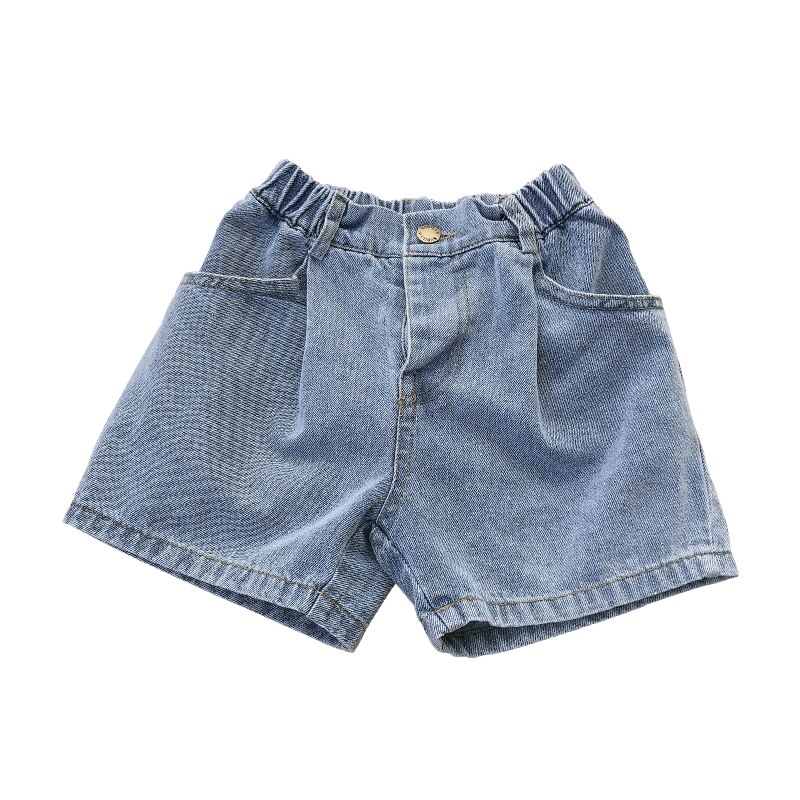 Zomer 2-10 Jaar Oude Kinderen Kids Comfortabele Elastische Broek Casual Jeans Jongens Meisjes Losse Effen Kleur denim Shorts: 10