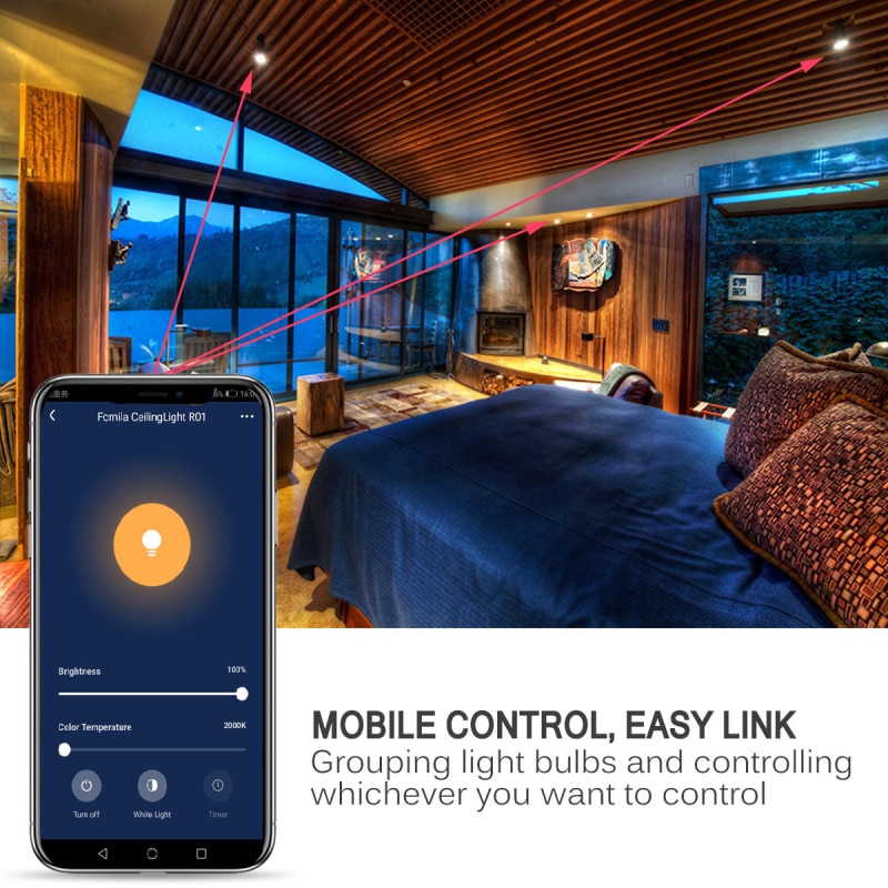 Wireless Smart Bulb Lighting Lamp 15W B22/E27 Magic Light Bulb Dimmable WIFI Downlight Changing App Control Alexa/Google Home