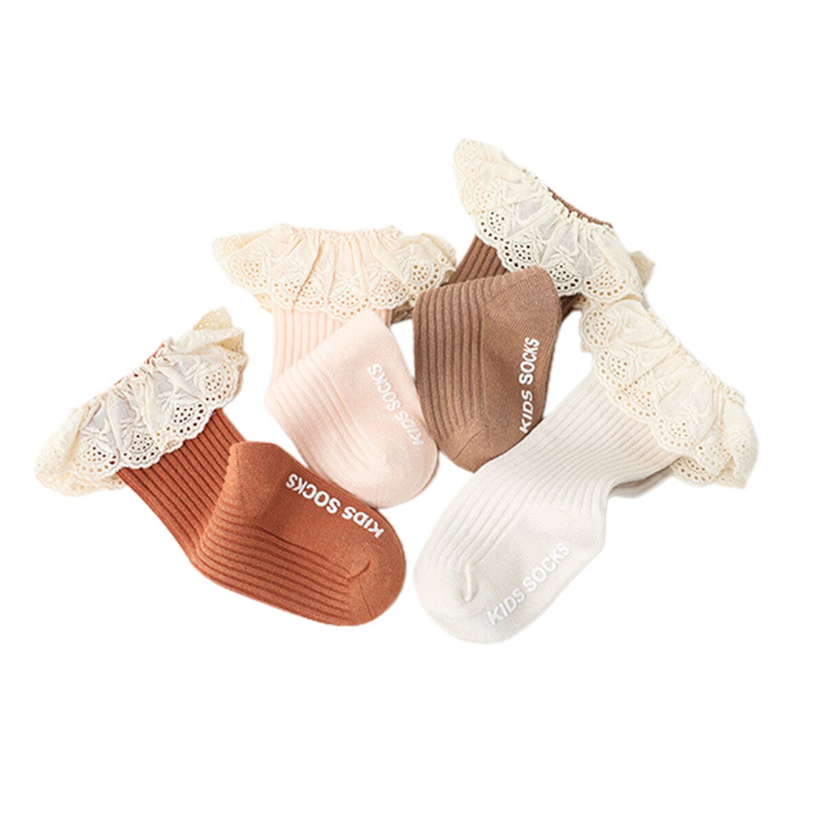 Focusonnm 1-3y 4 cores crianças meninas joelho alto longo macio algodão floral rendas frill guarnição do bebê crianças bonito todo jogo meias