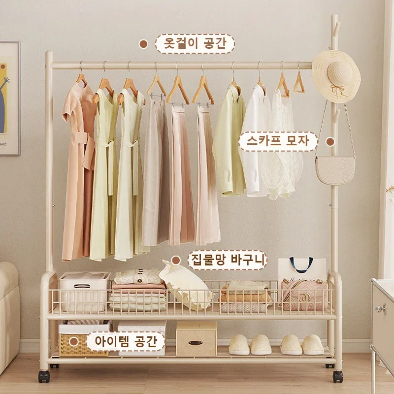 Bewegliche Kleider ständer Boden KleiderbüGel Ständer Lagerung Kleider schrank Hütte Ständer Aufbewahrung sbox Schlafzimmer möbel Perchero de Kuchen Garderobe Haken