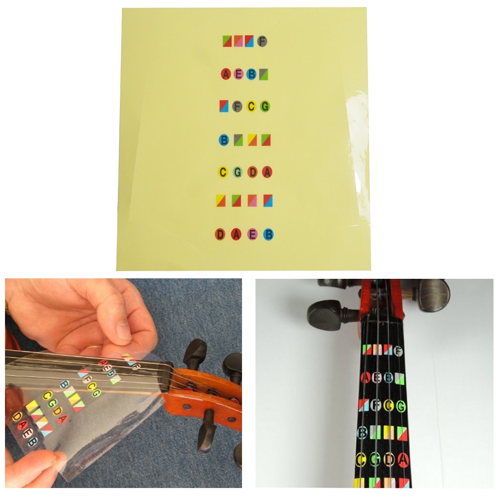 4/4 violinklistermærker ubesværet fingerguide fiddle gribebræt kortmærke klistermærker til nybegynder