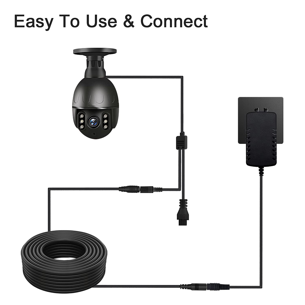 DC 12V Monitor Connector 0.5m 1m 2m 2m 3m 5m 5m 10m 5.5mm*2.1mm Extended Wire Power Supply Cable for CCTV Security Camera Router