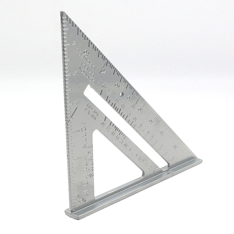 7'' Triangle Protractor Aluminum Alloy Gauges Speed Square Measuring