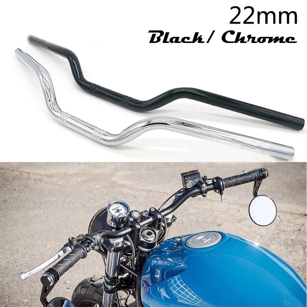 Motorsykkel styre 22mm jern håndtak 7/8 "vintage metall refit styret høy høy retro drag bar cruiser bobber chopper