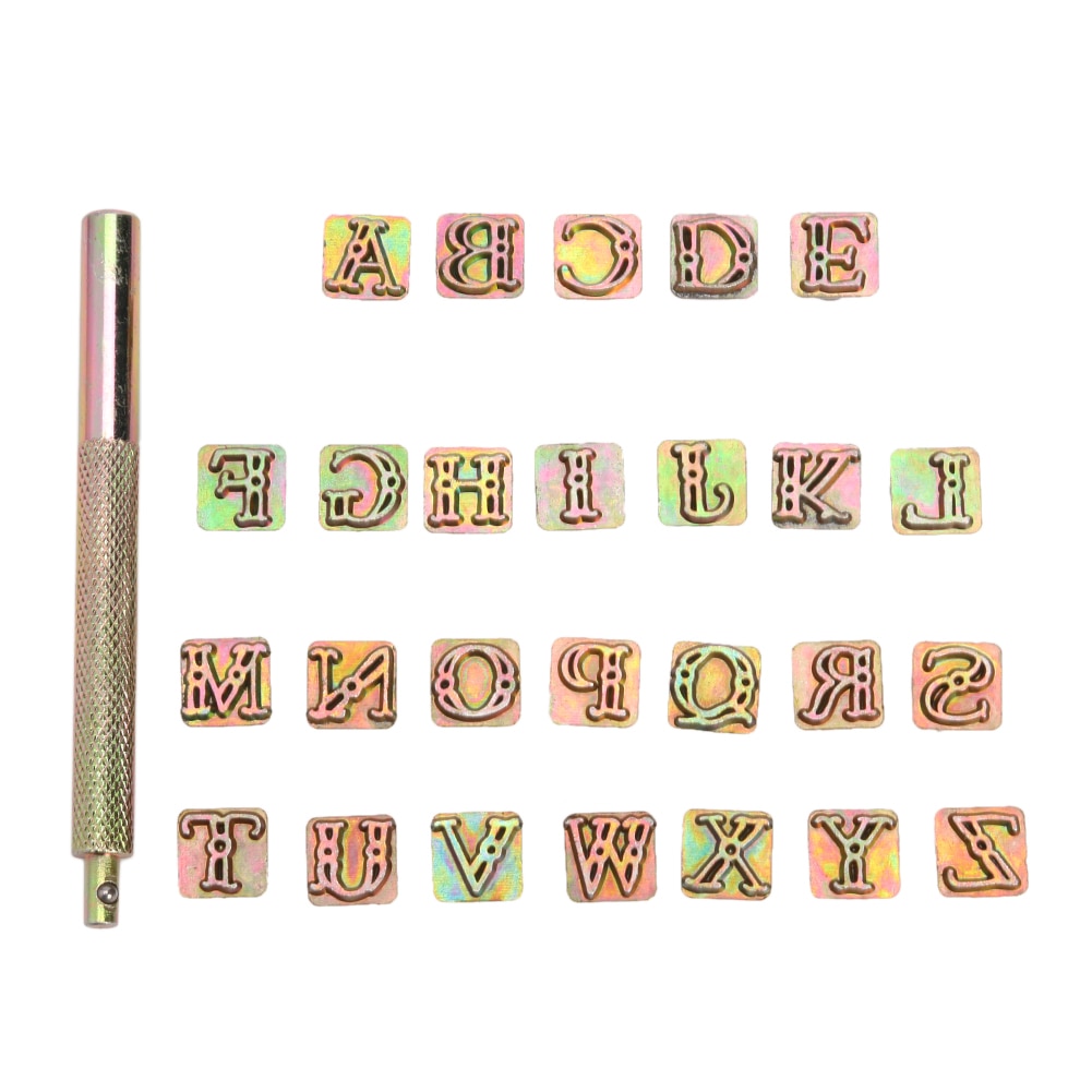 26 English Letters Symbol Set Stamps Mental Stamping Unique Marking Leather Set Tools Craft for Leather Punching Alphabet Stamps: A