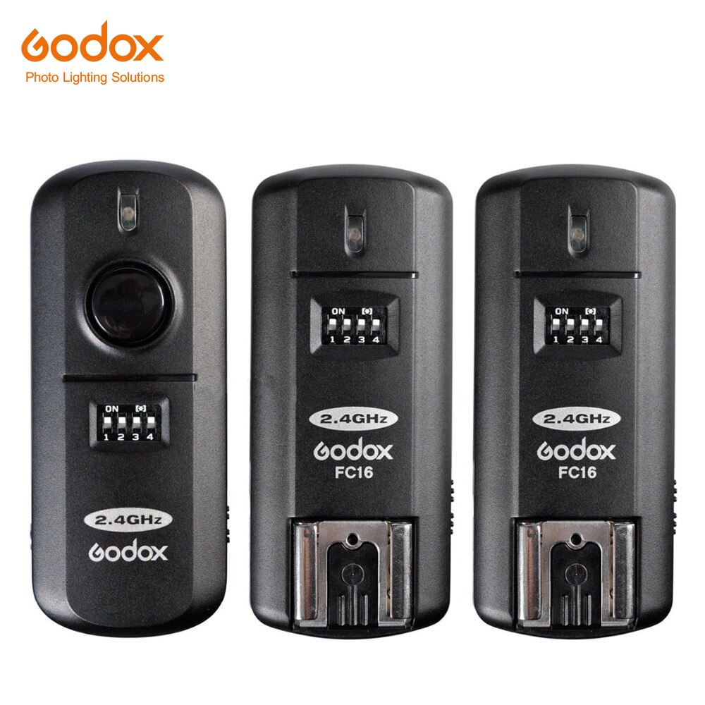 Godox fc -16 2 kpl vastaanotin 16 kanavaa 2.4g langaton studiokamera speedlite salamalaukaisu studio salamalaukaisin canon nikonille
