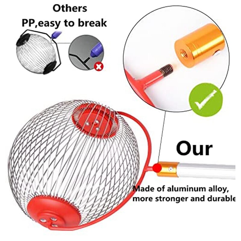 Nut Collector Tool Hickory Collector Rolling Nut Harvester Ball Pickup Nut Harvester Fruit Picker for Hickory Chestnut