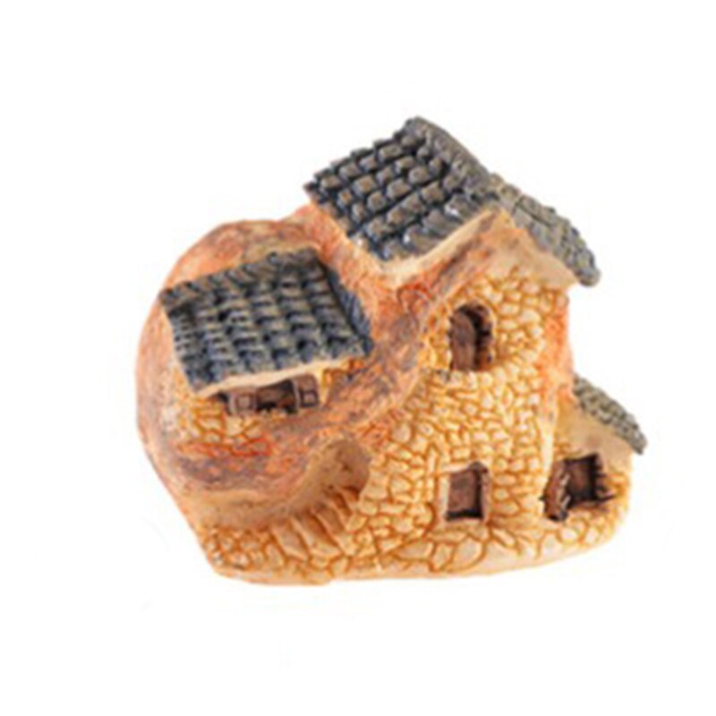 Micro pueblo casas de piedra miniatura jardinería paisaje DIY artesanía para bonsáis adornos de escritorio accesorios para decoración de jardín B: 03