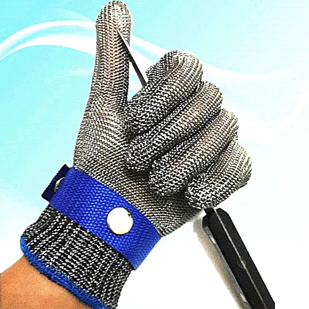 Edelstahl-Handschuhe, rutschfest, sicher, schnittfest, Handschutz, Metallhandschuh, Fleischgeflecht, für Metzger, Draht, Messer, sicherer Schnitthandschuh