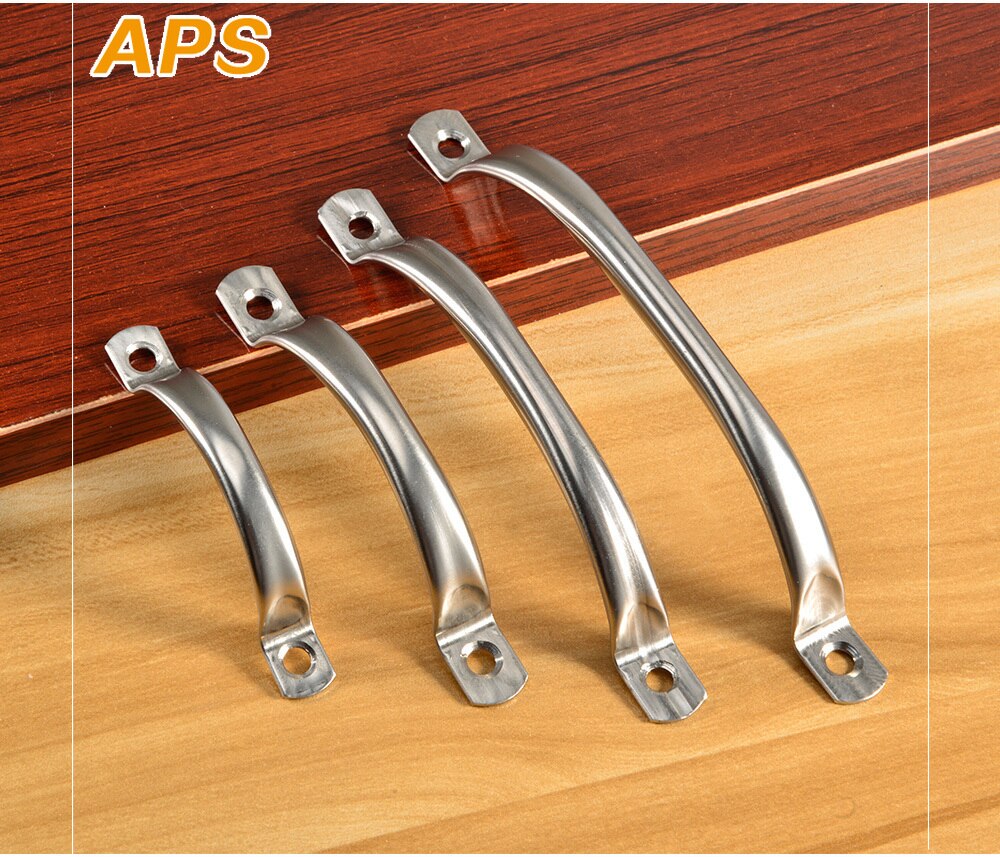 Tiradores de puerta de acero inoxidable, pomo de armario, cajones plateados, perillas de armario de cocina, 63mm, 79mm, 104mm, 125mm, estilo antiguo, 2 uds.