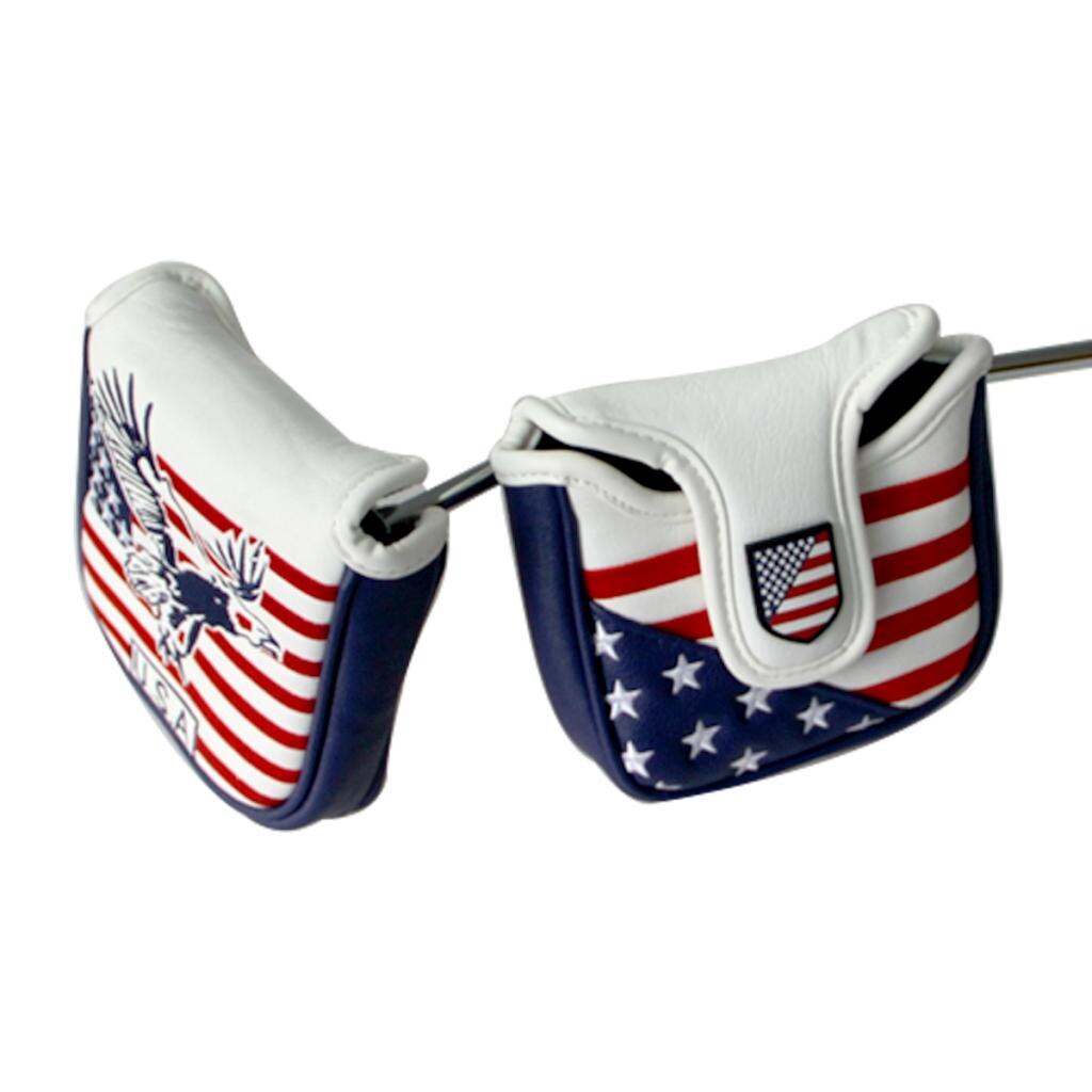 USA Golf Mallet Putter Cover Headcover Magnetic Golf Head Covers Headcovers Club Protective Equipment