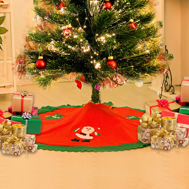 Rode Kerstboom Rok Ronde Stoffen 60Cm 90Cm Kerst Decoraties Voor Thuis Leveringen Mat Onder De Boom